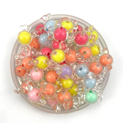 Acrylic Candy Beads Colorful Loose Beads Transparent Inner Color DIY Jewelry Making Craft Supplies Accessories