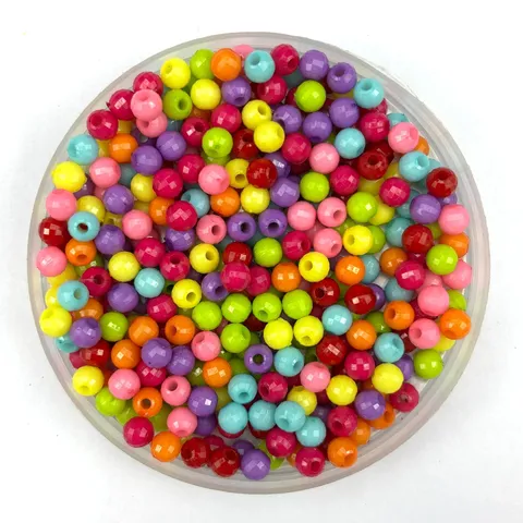 Acrylic Faceted Loose Beads Colorful Candy Color Globe Beads For DIY Handmade Jewelry Making And Craft Projects