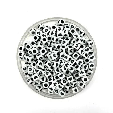 Acrylic Loose Beads Square Heart Letter Beads Colorful Cube Beads For DIY Bracelet Jewelry Making Children Craft Accessories