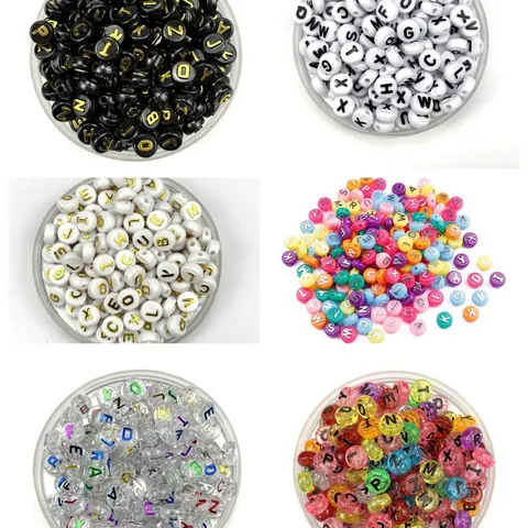 Acrylic Flat Round Letter Beads Alphabet Beads For DIY Jewelry Making Bracelet Necklace Craft Design