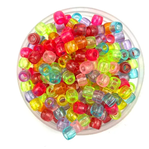 Colorful Plastic Barrel Beads Candy Color Large Hole Beads For DIY Hair Braiding And Jewelry Craft Making
