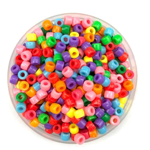 Plastic Barrel Beads Acrylic Tube Beads Colorful Loose Beads For DIY Handmade Jewelry Making Hair Braids Accessories