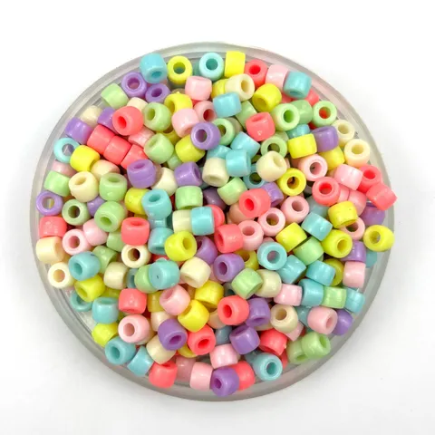 Plastic Barrel Beads Acrylic Tube Beads Colorful Loose Beads For DIY Handmade Jewelry Making Hair Braids Accessories