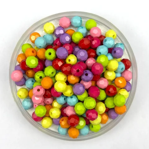 Colorful Acrylic Faceted Corner Loose Beads DIY Necklace Bracelet Hair Jewelry Making Accessories