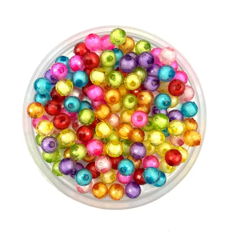 Transparent Acrylic Faceted Earth Beads Colorful Loose Beads For DIY Handmade Bracelet Necklace Jewelry Making Craft