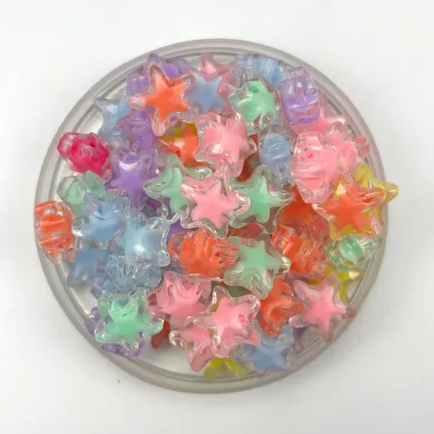 Transparent Candy Color Pentagram Acrylic Beads Bead in Bead DIY Kids Beading Jewelry Accessories