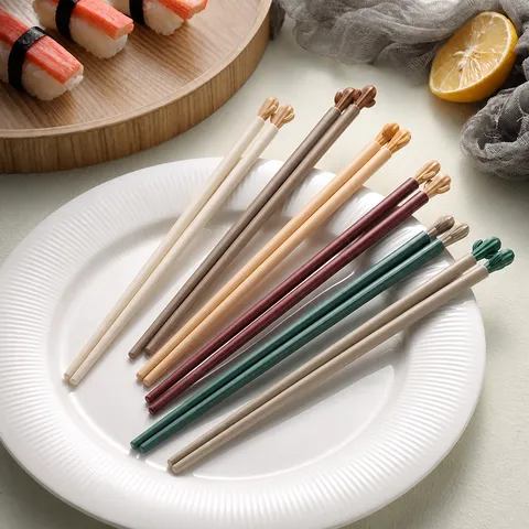 Cactus Household Alloy Chopsticks Antibacterial Mildew Proof High Temperature Resistant Non Slip Colored Chopsticks