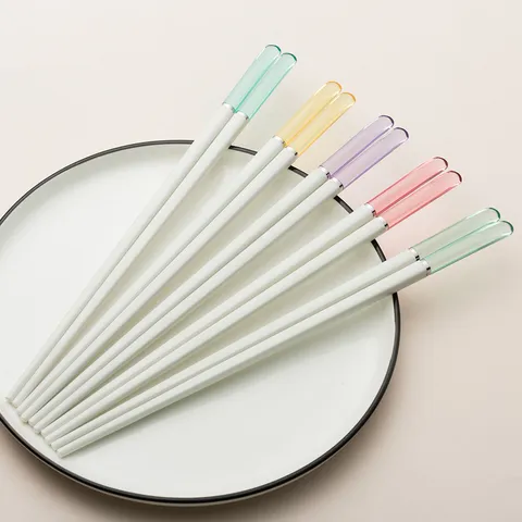 Bacchette in Lega in Stile Giapponese Riutilizzabili Antiscivolo in Metallo per Cucina Familiare Stoviglie