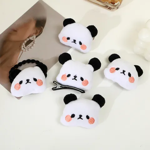 Cute Panda Plush Hair Accessories Cartoon Animal Headband Brooch Hair Ring Hair Clip