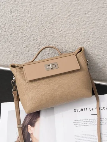Women Fashion Top Handle Shoulder Bag Genuine Leather Commuting Dumpling Bag Luxury Designer Elegant Tote Handbag