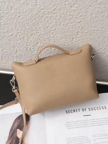 Women Fashion Top Handle Shoulder Bag Genuine Leather Commuting Dumpling Bag Luxury Designer Elegant Tote Handbag