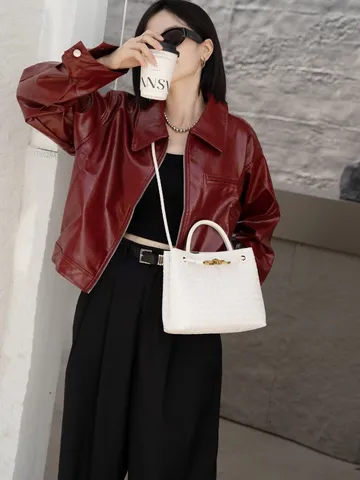 Donna Moda Tessuto Borsa Tote Vera Pelle Borsa a Mano Classica Fiocco Fibbia Corda Casual Quotidiano Borsa a Tracolla