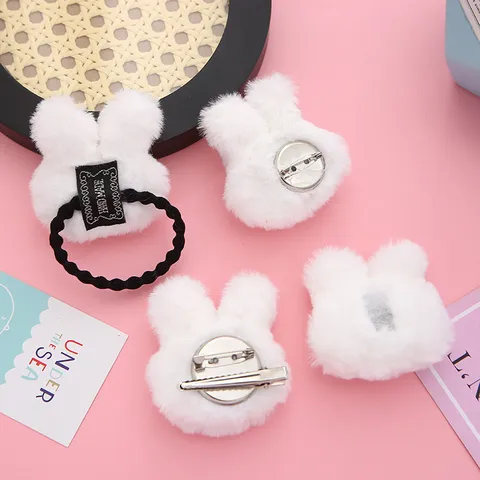 Dolce Elastico per Capelli a Coniglietto in Peluche Carina Spilla di Animali di Cartone Animato per Bambini Ragazze