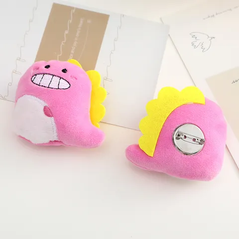 Lindo Broche de Dinosaurio de Peluche de Dibujos Animados Insignia de Animal Bordada Pinza de Pelo Ropa Bolso Zapatos Accesorios de Bricolage Decoración Regalo Para Niños
