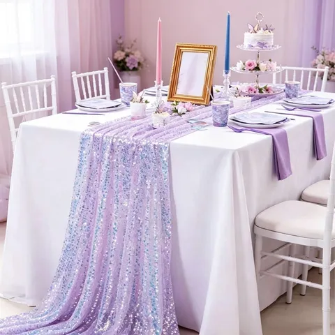 Glitter Sequin Table Runner Mermaid Tablecloth For Wedding Birthday Party New Year Home Dining Table Decoration