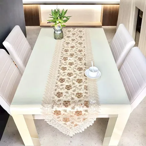 American Country Lace Table Runner Embroidered Floral Tablecloth Dining Room TV Cabinet Decorative Fabric