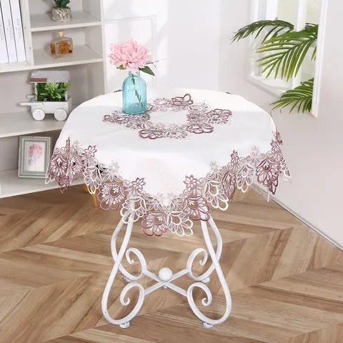 Nordic Style Lace Tablecloth Embroidered Floral Table Cover Dustproof Dining Coffee Table Cloth Home Decor
