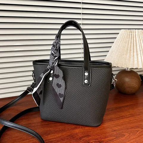 Γυναικείο Fashion PU Δερμάτινο Tote Τσάντα Μικρή Crossbody Τσάντα Με Μεταξωτό Μαντήλι Καθημερινή Τσάντα Χειρός Κομψή