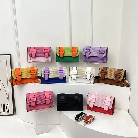 Women Fashion PU Leather Contrast Color Satchel Bag Casual Daily Commuter Crossbody Small Square Bag Top Handle Handbag