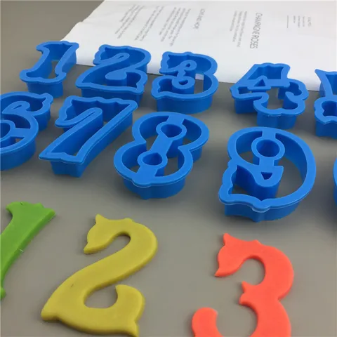 Large Number Plastic Cookie Cutters Cake Fondant Press Mold Set Numerical Pattern Clay Craft Stamp Baking Tool For Cake Decoration