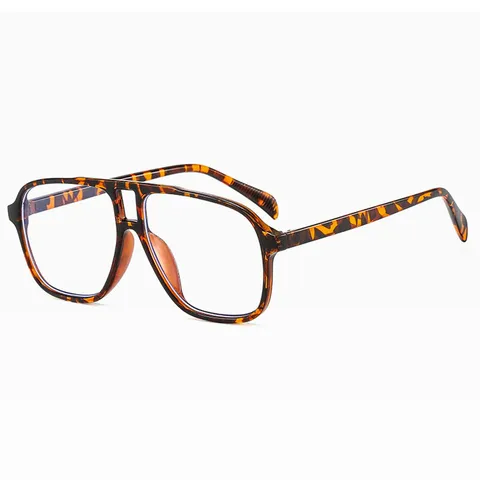 Große Doppelsteg Sonnenbrille Retro Trendy Vollrand Klare Brille UV-Schutz Mode Eyewear Für Herren Damen Alltag