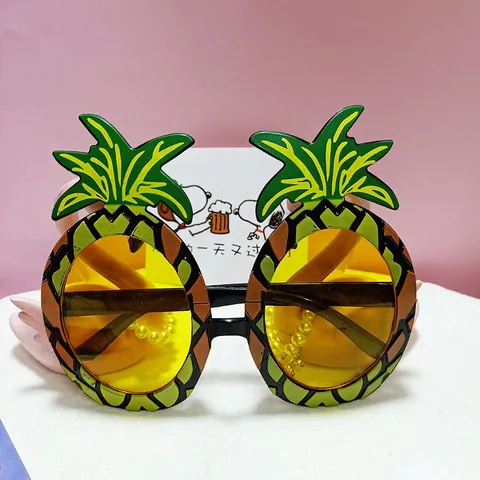 Grappige Ananas Vorm Feest Zonnebril Hawaïaans Strand Tropische Noviteit Bril Creatieve Fruit Decoratie Bril Verjaardag Podium Kostuum Rekwisieten