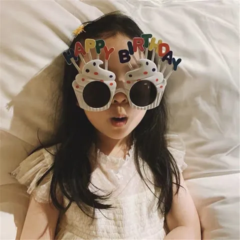 Happy Birthday Cake Shape Glasses Party Favors Novelty Eyewear For Kids Adults Birthday Celebration Supplies Decorative Costume Accessories
