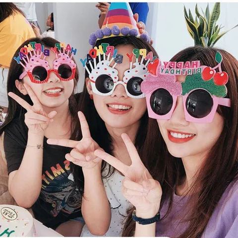 Happy Birthday Cake Shape Glasses Party Favors Novelty Eyewear For Kids Adults Birthday Celebration Supplies Decorative Costume Accessories