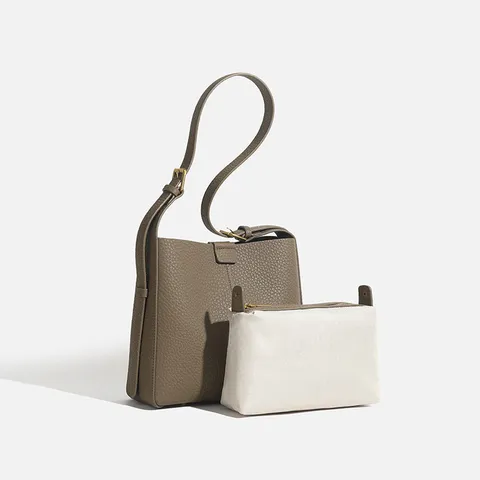 Bolso de Hombro de Gran Capacidad de Moda para Mujer Bolso Bandolera de Cuero PU Urbano Minimalista Color Sólido