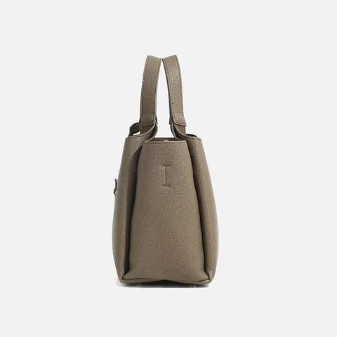 Bolso Bandolera de Cuero PU de Moda para Mujer Casual Urbano Minimalista Bolso de Mano Tote Bolso de Hombro con Adorno Metálico