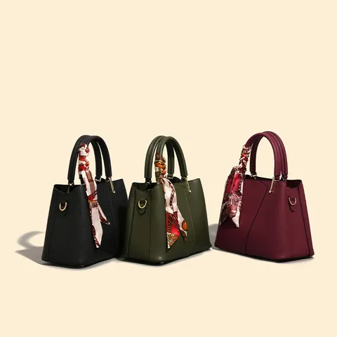 Bolso de Mano de Cuero PU de Gran Capacidad para Mujer Bolso Tote Casual Elegante Bolso de Hombro Cruzado con Pañuelo para Viaje Diario