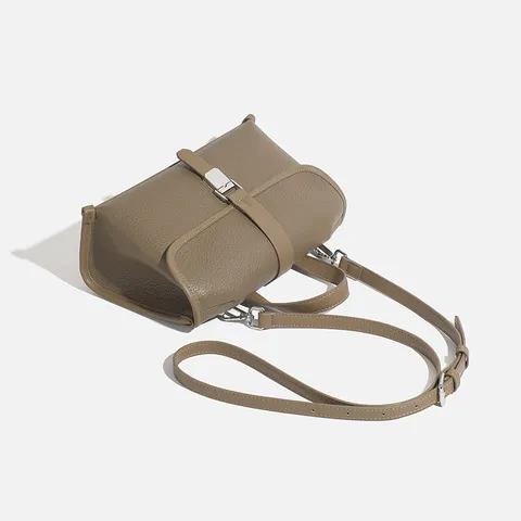 Bolso de Mano de Cuero PU con Asa Superior para Mujer Bolso Cruzado Casual Versátil para Viajes Color Sólido Diario