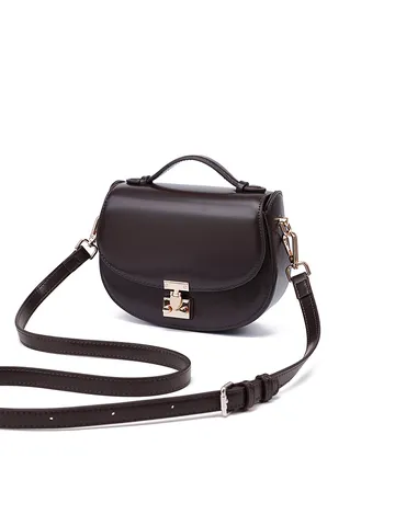 Bolso Montura de Cuero PU Vintage para Mujer Pequeño Bolso Cruzado Moda Cierre Metálico Bolso de Mano Casual Diario