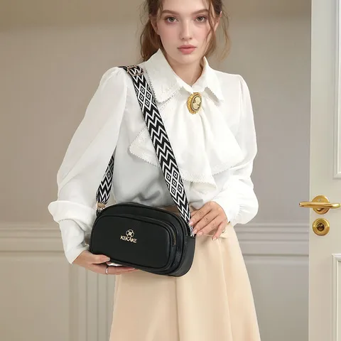 Bolso Bandolera de Cuero PU para Mujer Patrón de Lichi Bolso Cuadrado Pequeño Bolso de Hombro Multicapa Correa Tejida Bolso de Mano