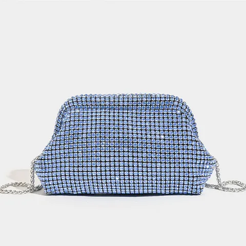 Bolso de Noche con Strass para Mujer Bolso de Mano de Cristal Brillante Fiesta Boda Bolso Bandolera