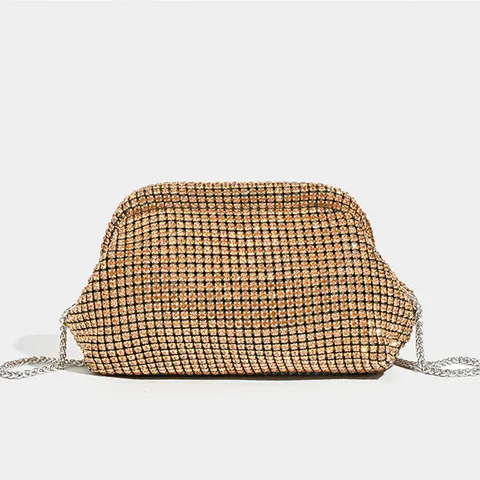 Bolso de Noche con Strass para Mujer Bolso de Mano de Cristal Brillante Fiesta Boda Bolso Bandolera
