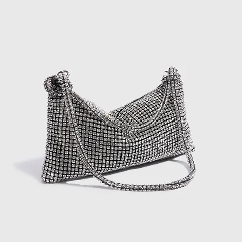 Bolso de Noche con Diamantes de Imitación para Mujer Bolso de Hombro de Cristal de Lujo