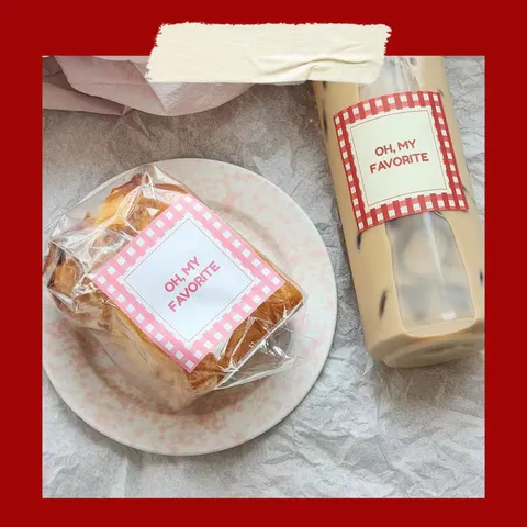 Autocollants Adhésifs Carrés Motif Carreaux Étiquette Décorative Pour Biscuits Boulangerie Boîte Cadeau Emballage Décoration