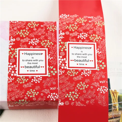 Festliche Chinesische Neujahr Rote Verpackung Siegel Aufkleber Blumen Geschenkbox Dekorative Bänder Kuchenschachtel Versiegelungsetiketten