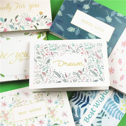 Cartes de Vœux Anniversaire Florales Style Nordique Avec Enveloppes Pour Saint-Valentin Nouvel An Anniversaire Mariage