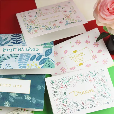 Cartes de Vœux Anniversaire Florales Style Nordique Avec Enveloppes Pour Saint-Valentin Nouvel An Anniversaire Mariage