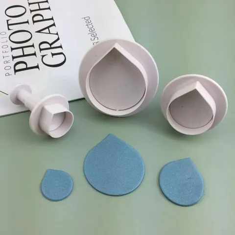 Plastic Waterdrop Fondant Plunger Cutter Set Cake Decorating Chocolate Biscuit Baking Mold DIY Decorating Sugarcraft Tool