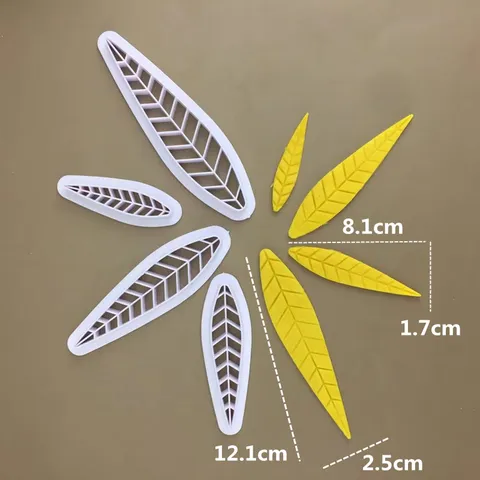 Peach Leaf Plastic Cake Mold Creative Kids Baking Embossing Cutting Fondant Mold Botanical Leaf Pastry Tool For DIY Craft Clay Cake Decoration