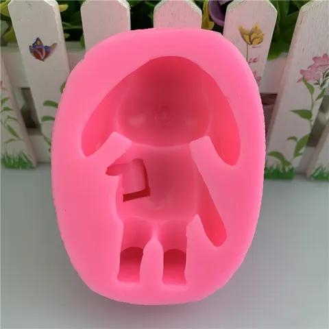 Cute Rabbit Silicone Mold 3D Bunny Shape Handmade Soap Aroma Gypsum Diffuser Stone Chocolate Cake Decorating Mold Craft Tool