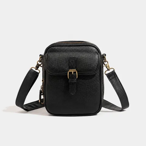 PU Leather Crossbody Phone Bag Vintage Vertical Messenger Shoulder Bag Multi Card Slot Casual Handbag For Women