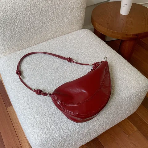 Women's Fashion Saddle Bag PU Leather Underarm Shoulder Bag Trendy Versatile Crossbody Bag