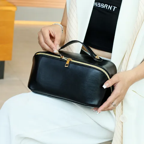 Large Capacity Travel Waterproof PU Leather Cosmetic Bag Multipurpose Makeup Storage Organizer Toiletry Bag For Women