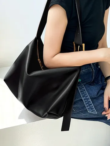 Vintage Vin Rouge Sac Cabas en Cuir Souple Grande Capacité Sac Sous-Bras Décontracté Femmes Épaule Unique Sac Cabas de Trajet