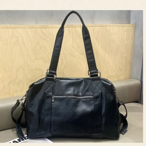 Vintage Retro PU Leather Tote Bag Large Capacity Casual Travel Handbag Commuter Shoulder Bag For Women