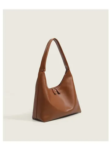 Korean Style Casual PU Leather Tote Bag For Women Minimalist Soft Shoulder Dumpling Bag Large Capacity Daily Handbag